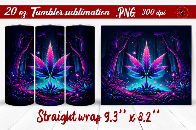 Tumbler wrap | Neon sublimation | Hemp example image 1