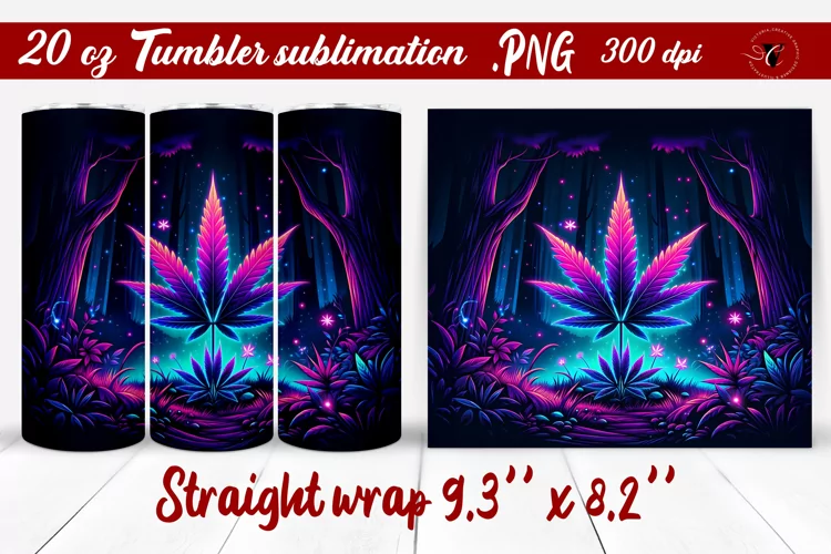 Tumbler wrap | Neon sublimation | Hemp