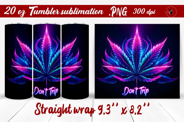 Tumbler wrap | Neon sublimation | Hemp example image 1