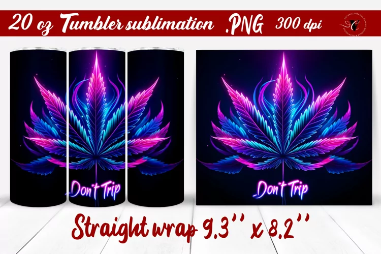 Tumbler wrap | Neon sublimation | Hemp