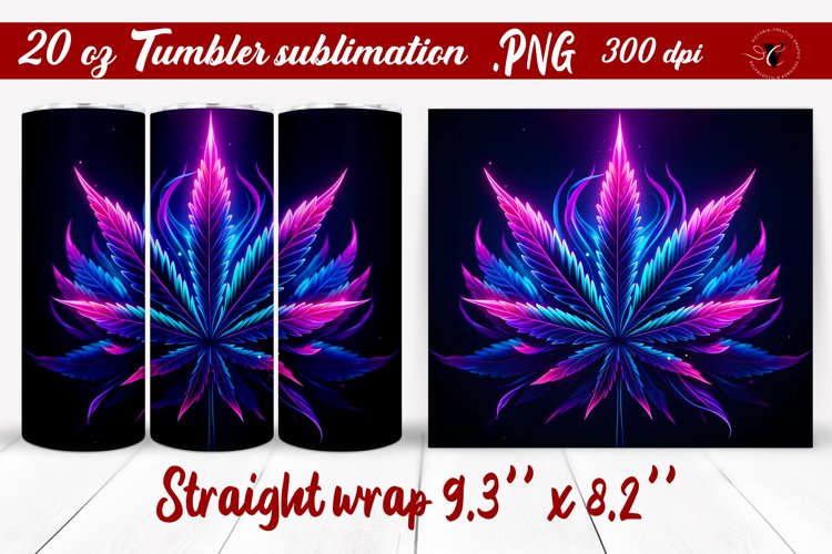 Tumbler wrap | Neon sublimation | Hemp example image 1