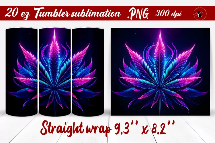 Tumbler wrap | Neon sublimation | Hemp
