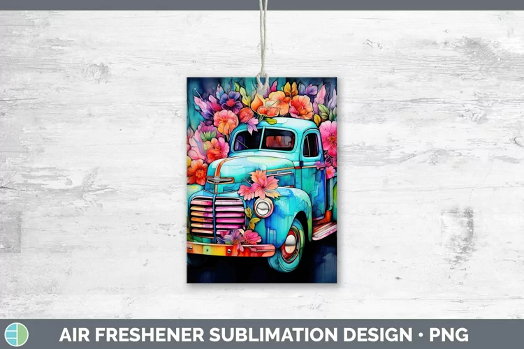 Neon Vintage Truck Air Freshener Sublimation Car Freshener D