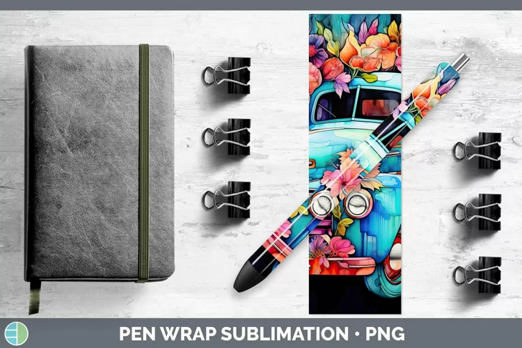 Neon Vintage Truck Pen Wrap Sublimation Epoxy Pen Designs
