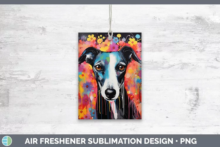 Neon Whippet Air Freshener Sublimation Car Freshener Designs