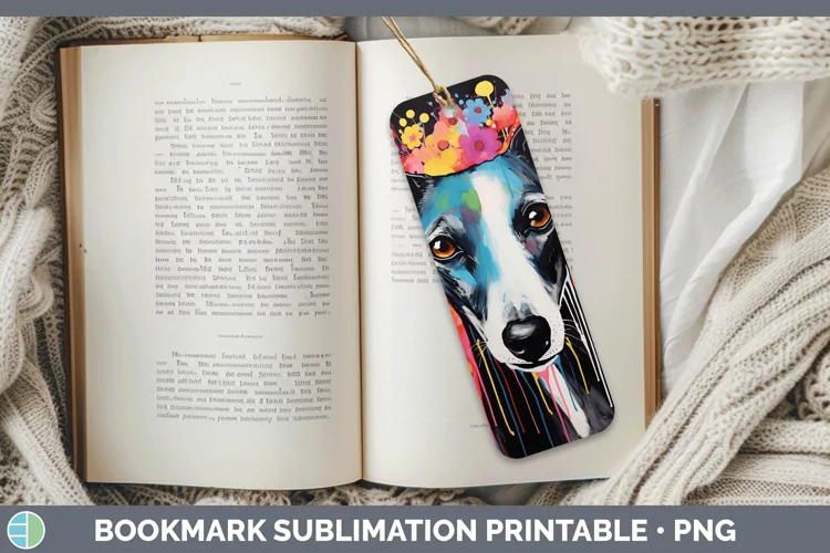 Neon Whippet Bookmark Sublimation Printable Designs