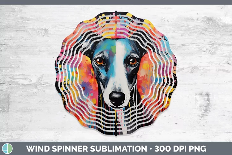 Neon Whippet Wind Spinner Sublimation Spinner Designs