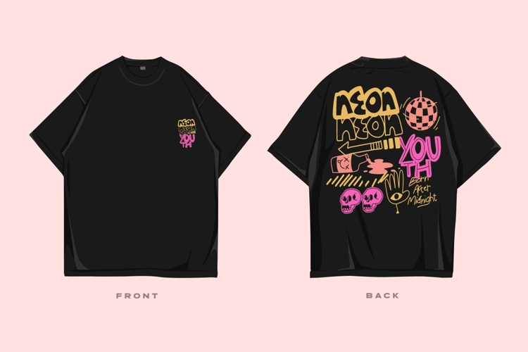 Neon Youth Urban Streetwear Graffiti Graphic T-shirt