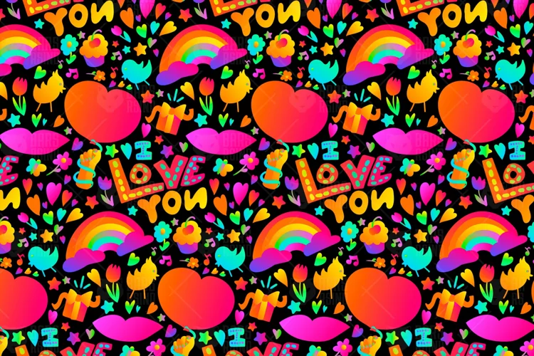 Neon Romantic Pattern