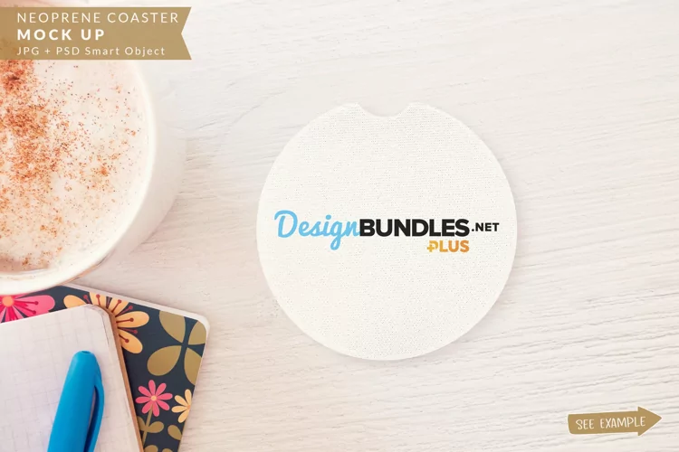 Neoprene Coaster Mock up for Sublimation