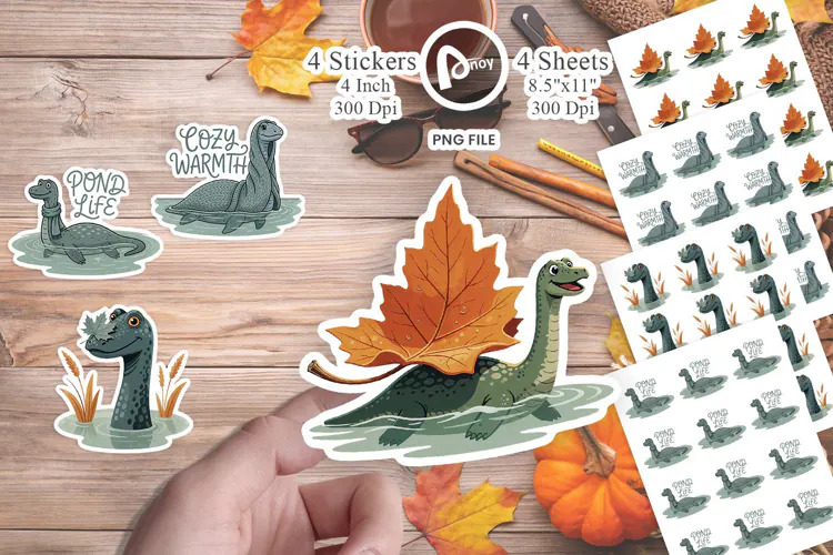 Nessie Autumn Pond Sticker