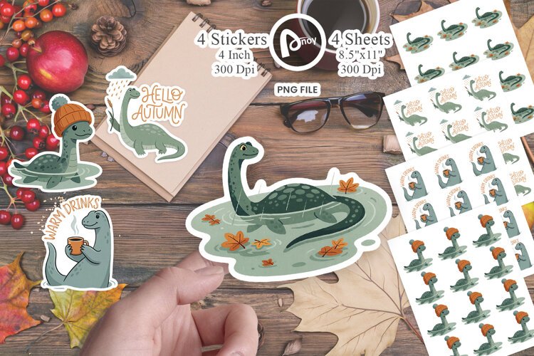 Nessie Autumn Pond Sticker example image 1