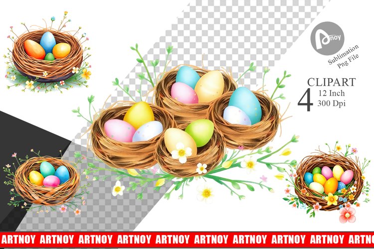 Nests with Eggs Clipart