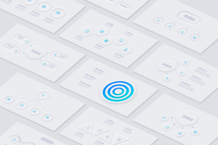 Neumorphic Animated PowerPoint Template example image 1
