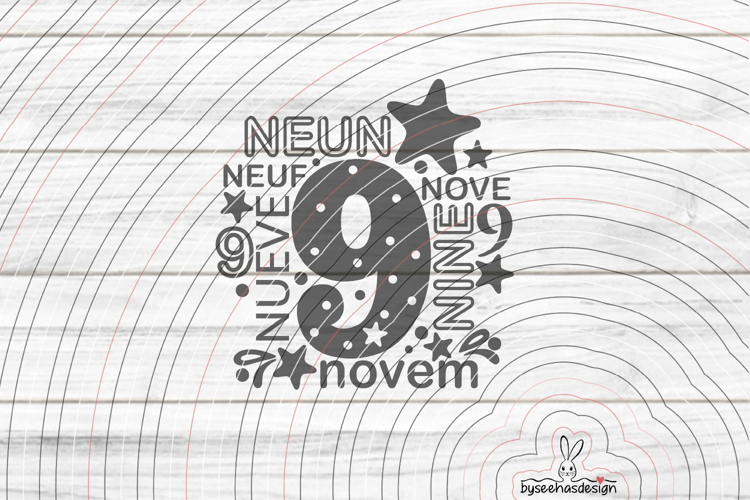 Nine Cutting File SVG DXF
