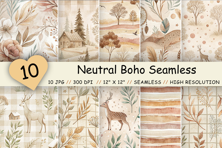 Boho Scrapbook Paper
