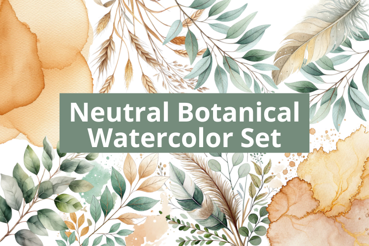 Neutral Botanical Watercolor Set