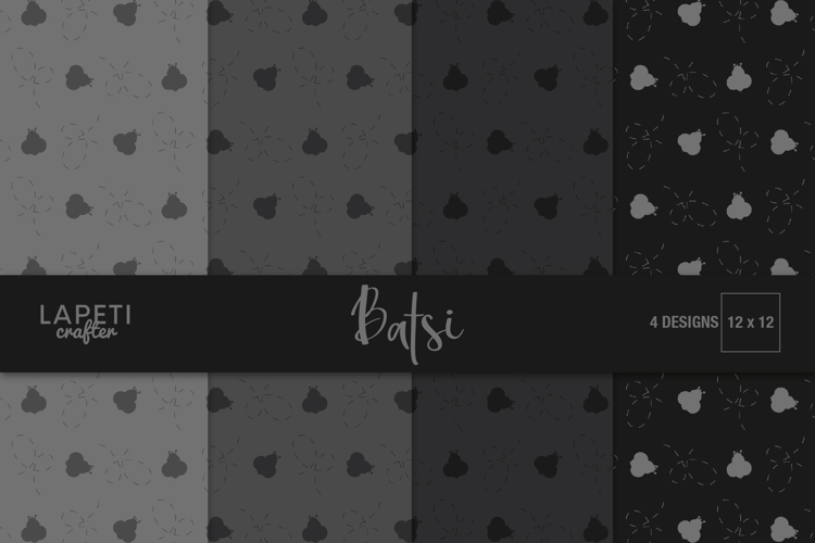 Bee Digital Paper, Minimal Scrapbook Patterns 12x12