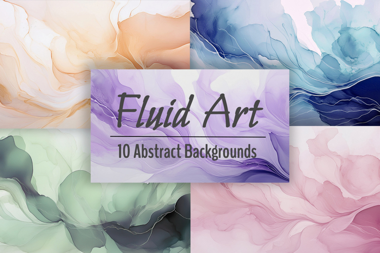 Neutral Watercolor Abstract Backgrounds - Fluid Art Bundle