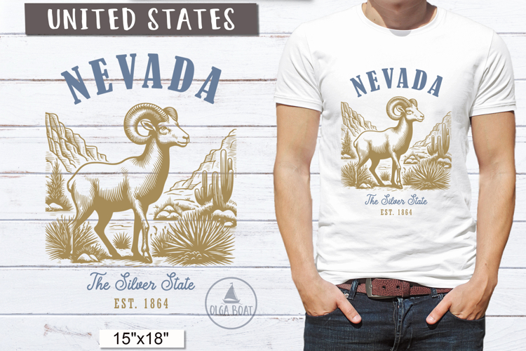Nevada PNG | Vintage United States Sublimation Design