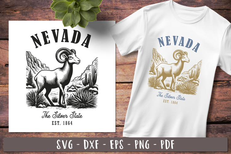 Nevada svg | Vintage United states design