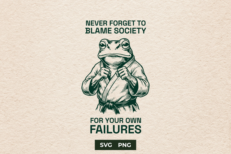 Sarcastic Martial Arts Frog Meme SVG Design Cut File