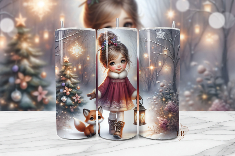 Winter Forest Christmas Tumbler Wrap PNG