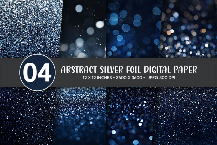 Abstract Silver Foil Digital Paper