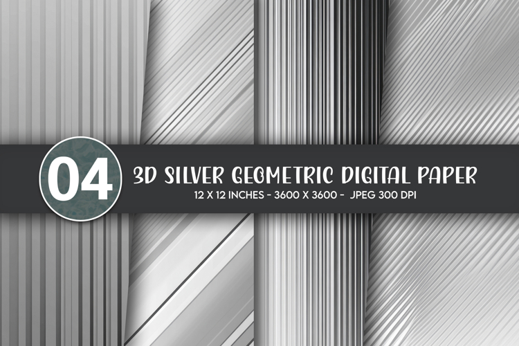 3D Silver Geometric Digital Paper