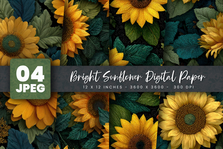 Sunflower Scrapbook Paper Image 2