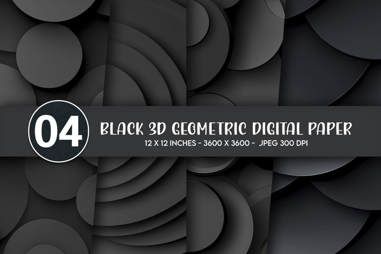Black 3D Geometric Digital Paper