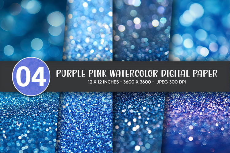 Purple Pink Watercolor Digital Paper