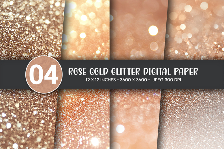 Rose Gold Glitter Digital Paper