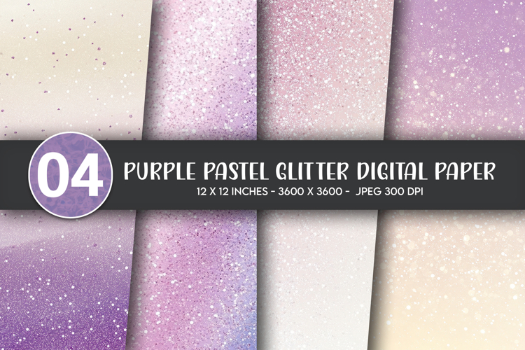 Purple Pastel Glitter Digital Paper