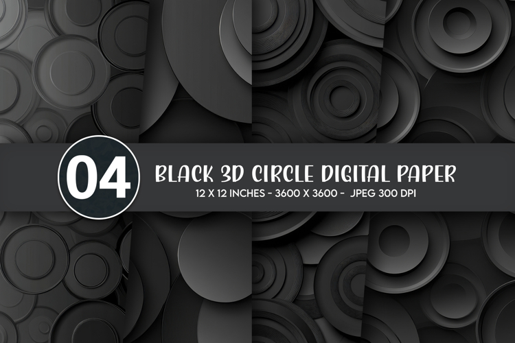 Black 3D Circle Digital Paper