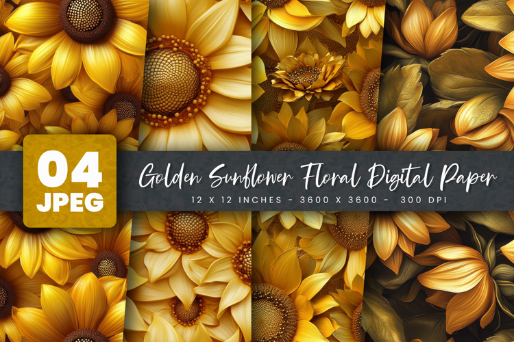 Sunflower Scrapbook Paper