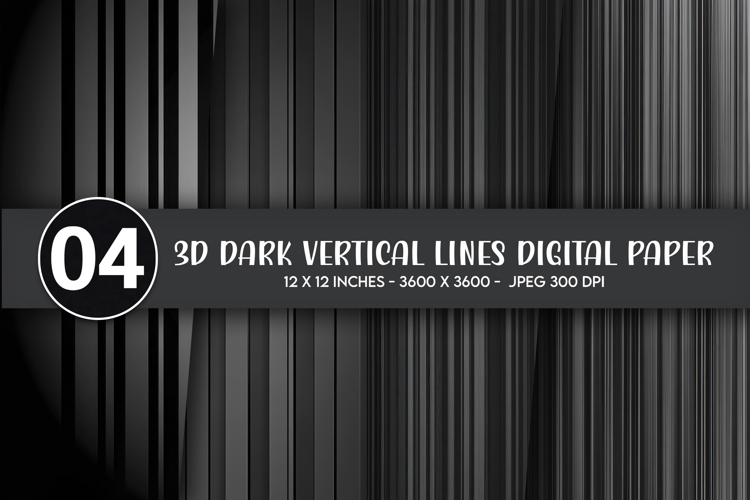 3D Dark Vertical Lines Digital Paper