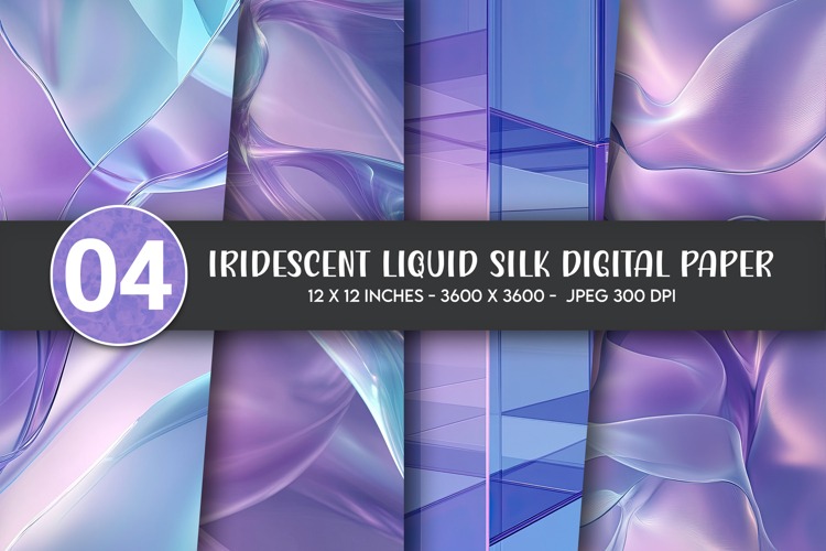 Iridescent Liquid Silk Digital Paper example image 1