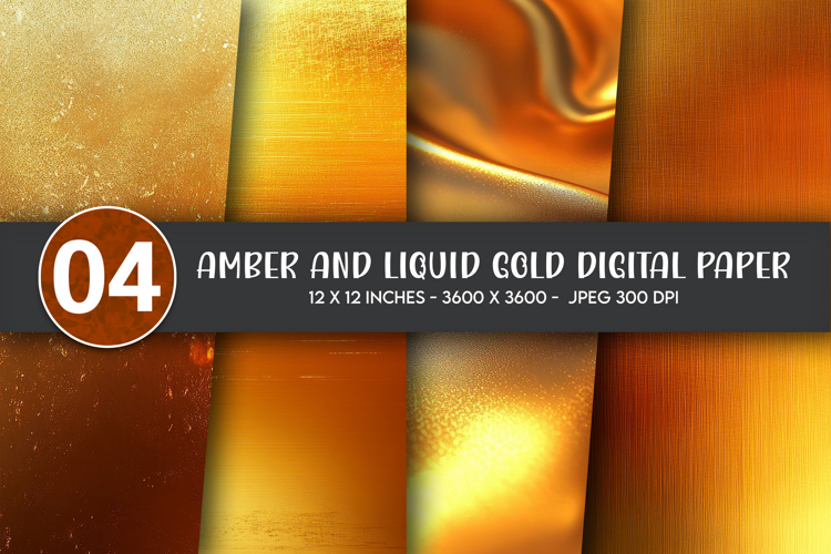 Amber and Liquid Gold Digital Paper