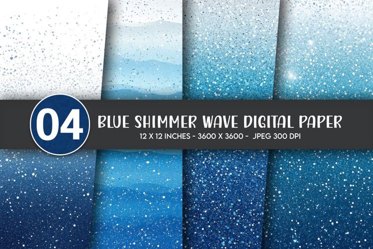 Blue Shimmer Wave Digital Paper