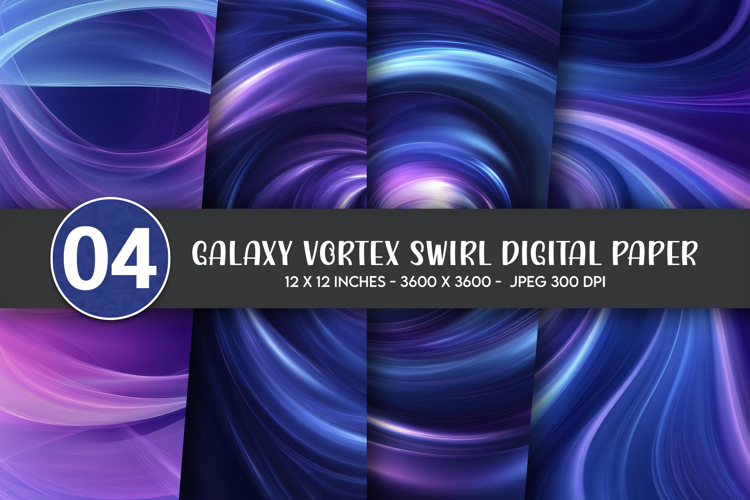 Galaxy Vortex Swirl Digital Paper
