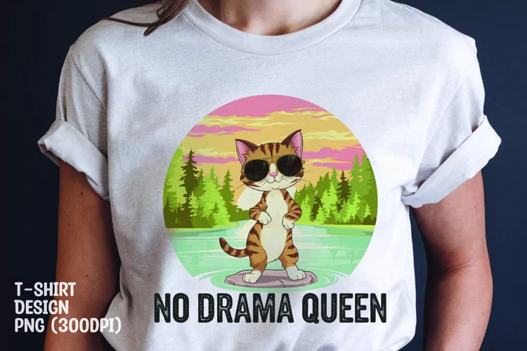 Vintage cat t-shirt sublimation png