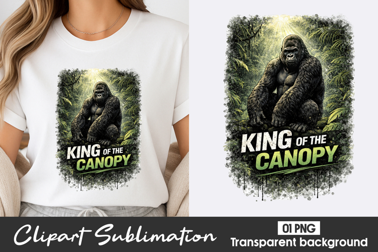 King Of The Canopy Gorilla Clipart PNG