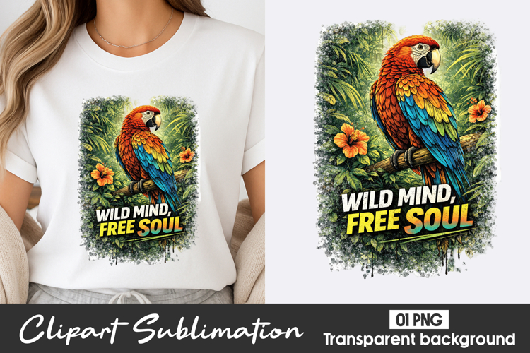 Wild Mind Free Soul Parrot Clipart PNG