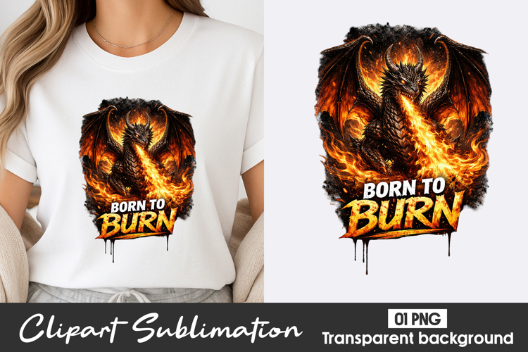 Born To Burn Dragon Clipart PNG