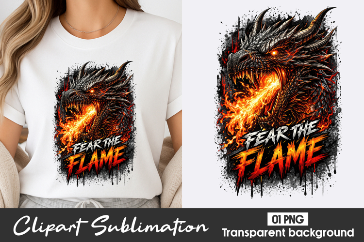 Fear The Flame Dragon Clipart PNG
