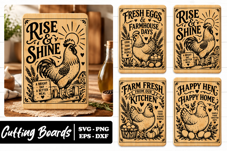 Farmhouse Chicken Kitchen Board SVG PNG