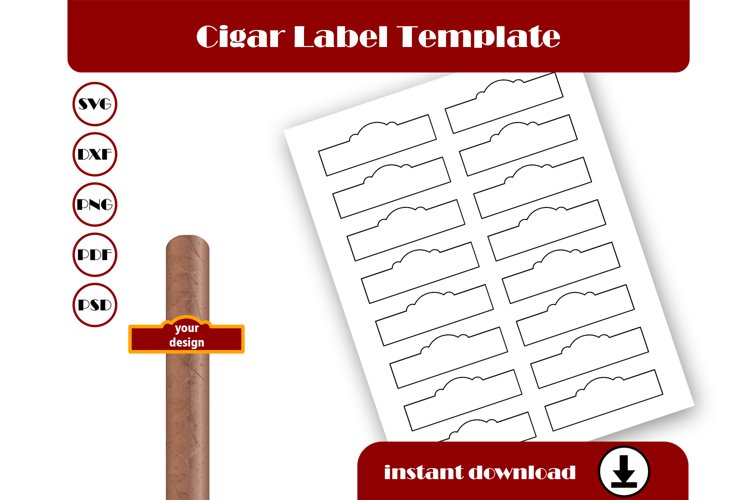Cigar Label Template, Cigar Wrapper Template (2021611)