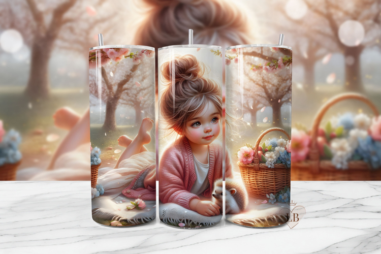 Spring Girl Sublimation PNG | 20oz Tumbler Seamless Wrap