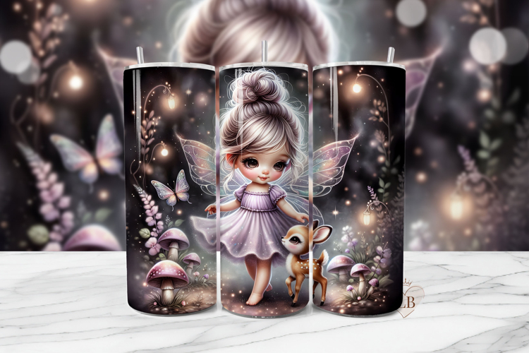 Fairy Tumbler Sublimation PNG | 20oz Seamless Woodland Wrap